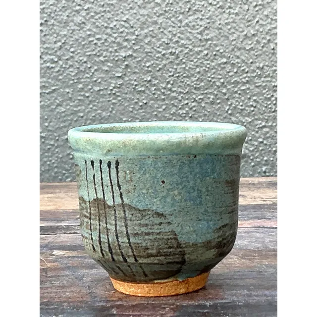 Vintage Boho Original Studio Pottery Small Vase - Ceramic, 2.75W x 2.5H — additional photo 8
