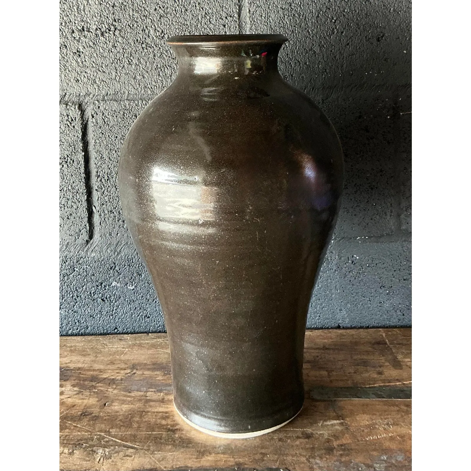 Vintage Boho Studio Pottery Vase - Ceramic, 9.5W x 16H — additional photo 8