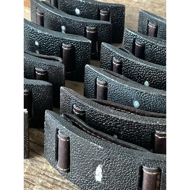 Vintage Boho Shagreen Napkin Rings - Set of 12 — additional photo 6