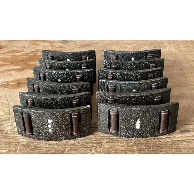 Vintage Boho Shagreen Napkin Rings - Set of 12 — additional photo 2