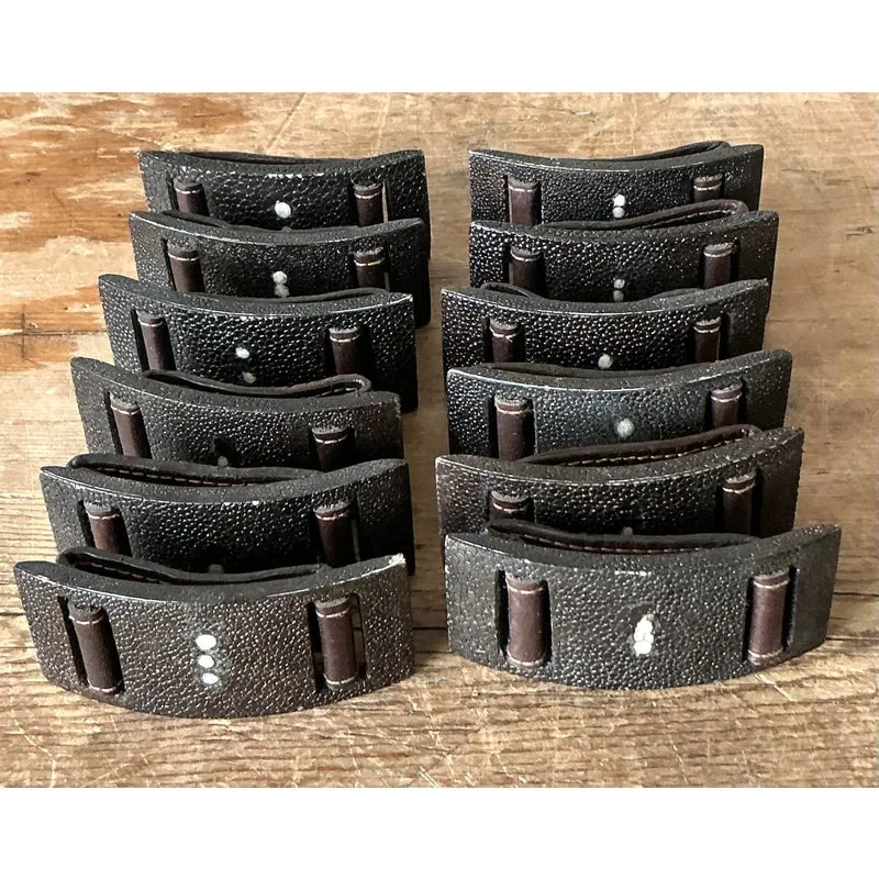 Vintage Boho Shagreen Napkin Rings - Set of 12 — additional photo 3