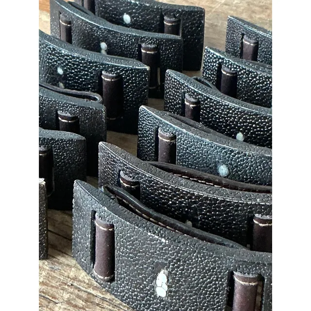 Vintage Boho Shagreen Napkin Rings - Set of 12 — additional photo 8