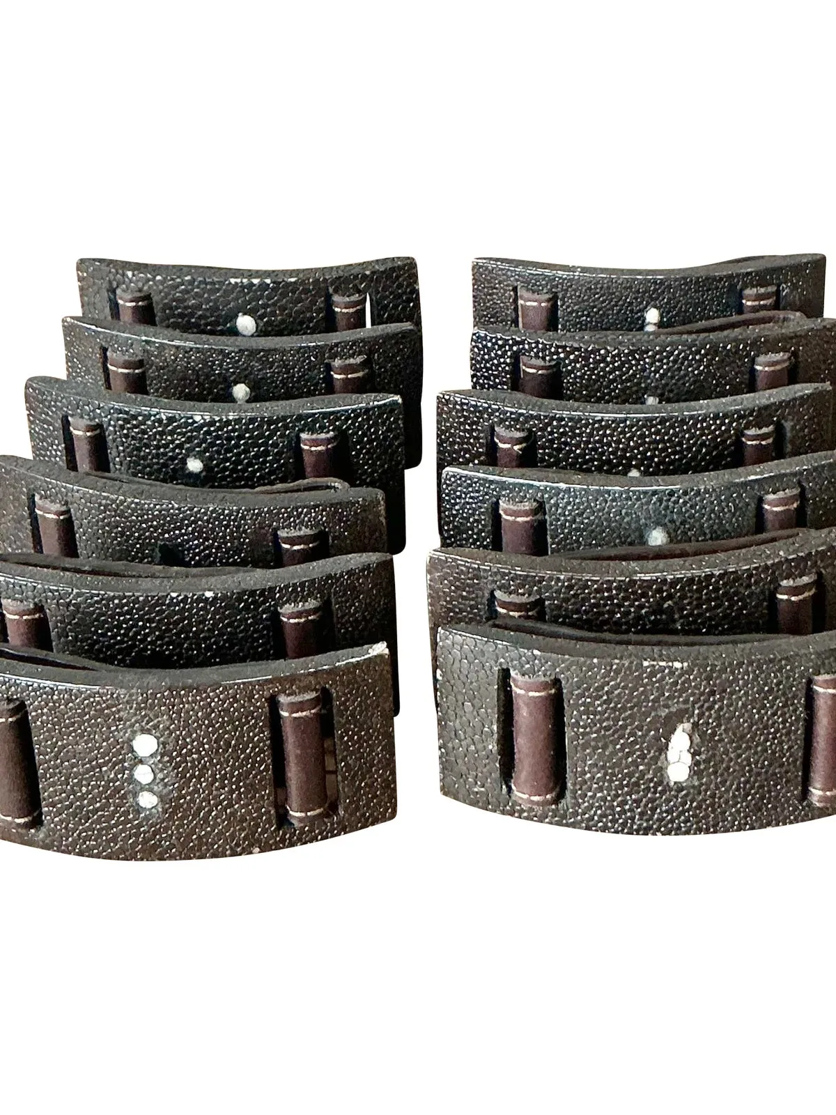 Vintage Boho Shagreen Napkin Rings - Set of 12 — additional photo 8