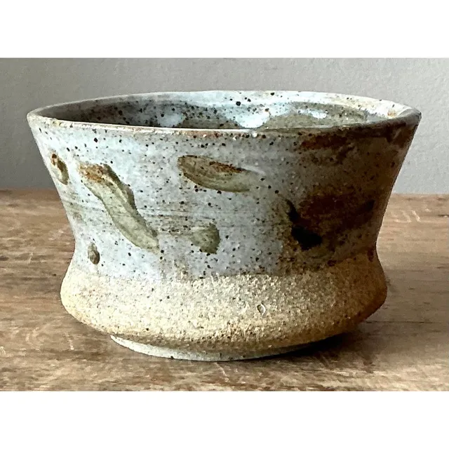 Vintage Boho Original Studio Pottery Bowl - Ceramic, 5W x 2.75H — additional photo 8