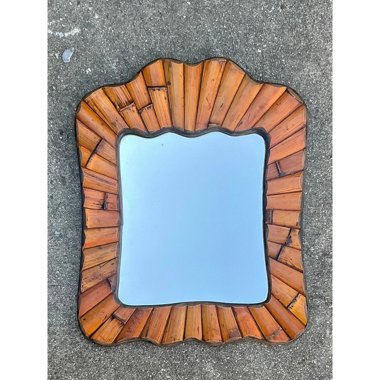 Vintage Boho Split Bamboo Mirror — additional photo 1
