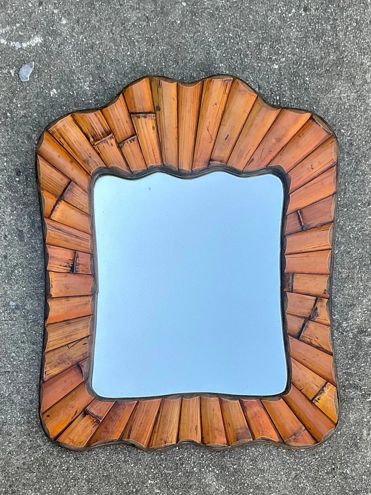 Vintage Boho Split Bamboo Mirror