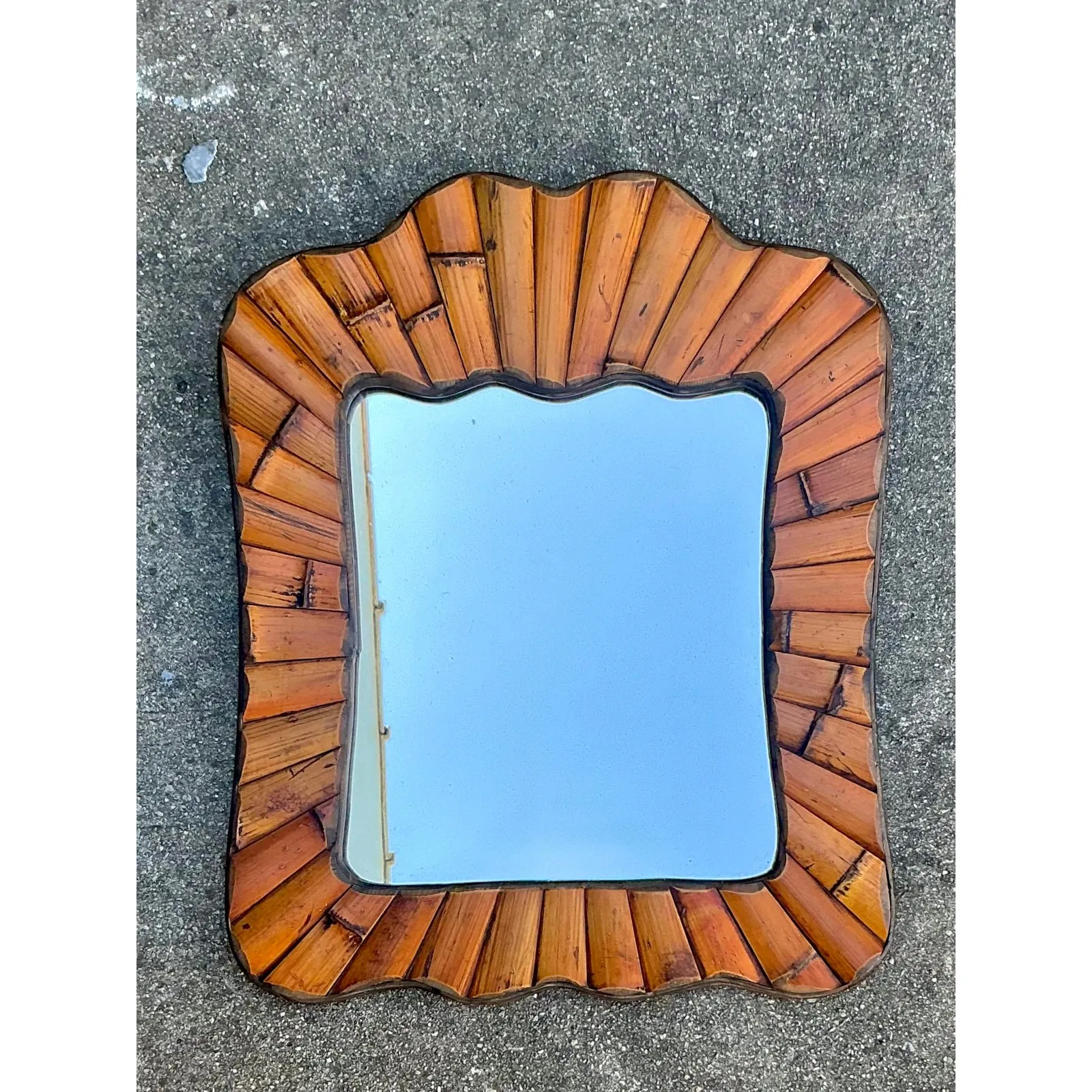 Vintage Boho Split Bamboo Mirror — additional photo 2