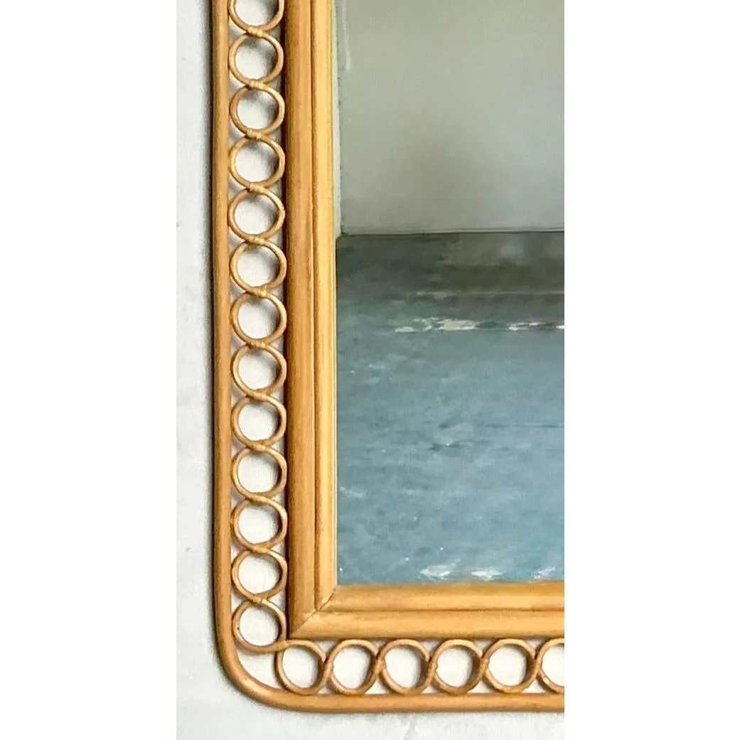 Vintage Boho Arched Rattan Rings Mirror — additional photo 7