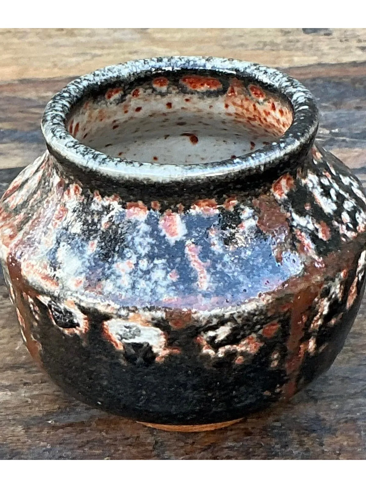 Vintage Boho Original Studio Pottery Small Vase - Ceramic, 3.75W x 3.25H