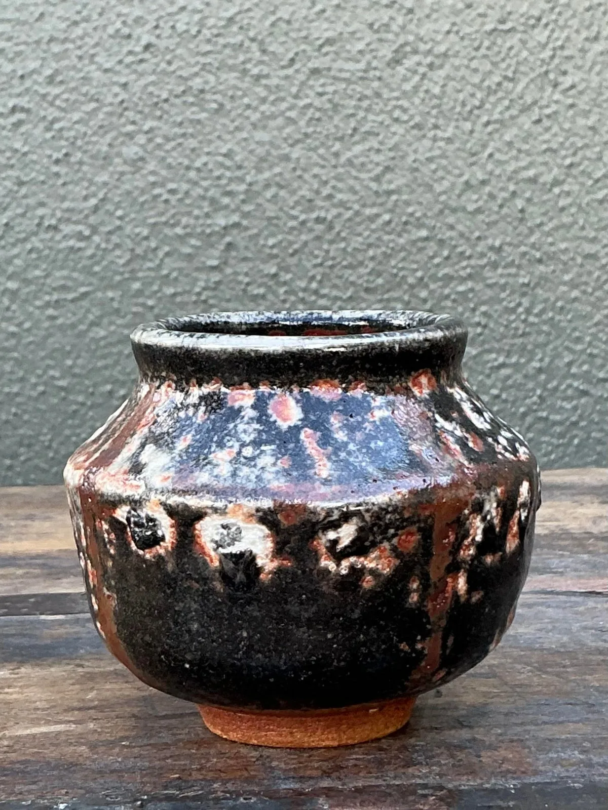 Vintage Boho Original Studio Pottery Small Vase - Ceramic, 3.75W x 3.25H — additional photo 5