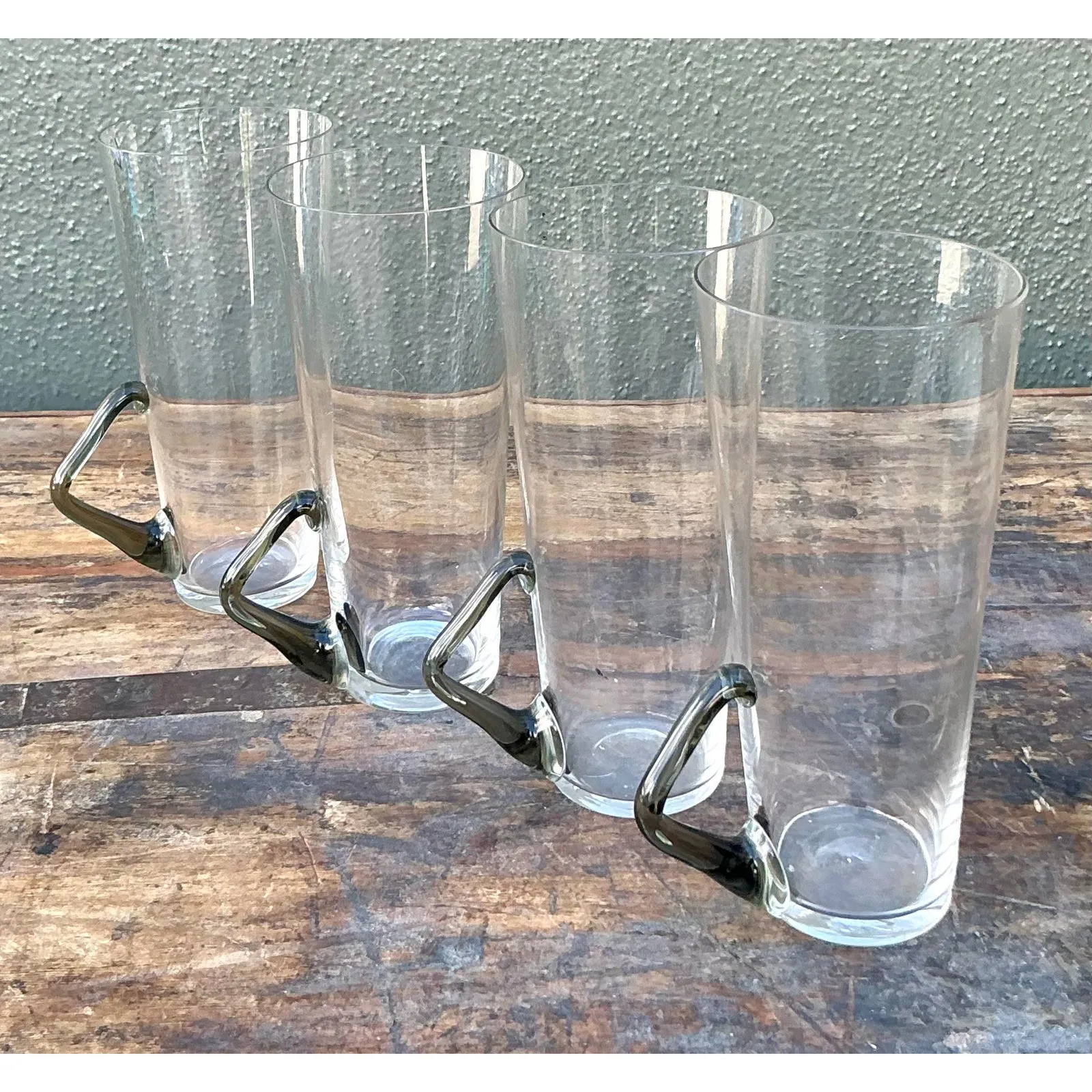 Vintage Boho Art Glass Highballs - Set of Four — additional photo 1
