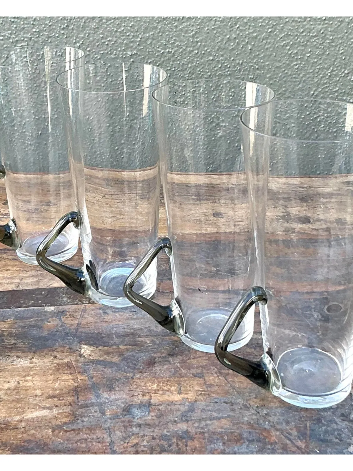 Vintage Boho Art Glass Highballs - Set of Four