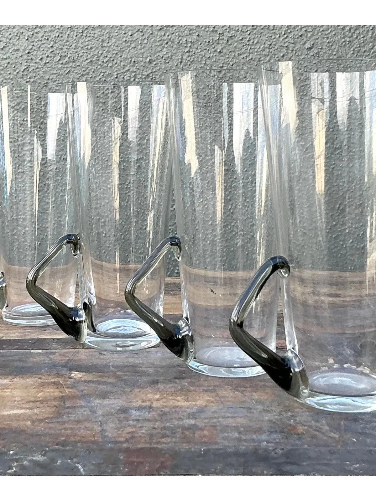 Vintage Boho Art Glass Highballs - Set of Four — additional photo 3