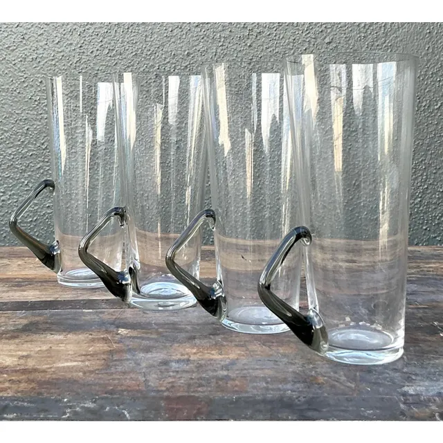 Vintage Boho Art Glass Highballs - Set of Four — additional photo 3