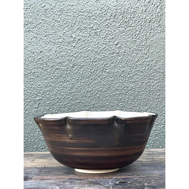 Vintage Boho Original Studio Pottery Nipped Bowl — additional photo 4