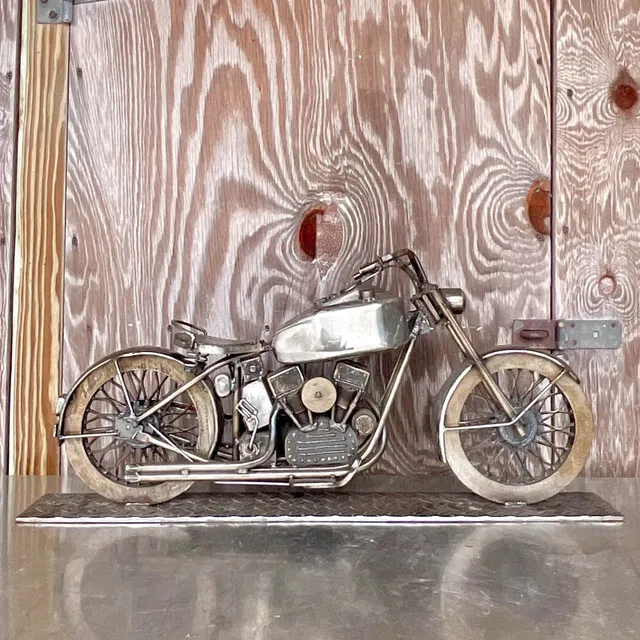 Vintage Motorcycle Sculpture — additional photo 1