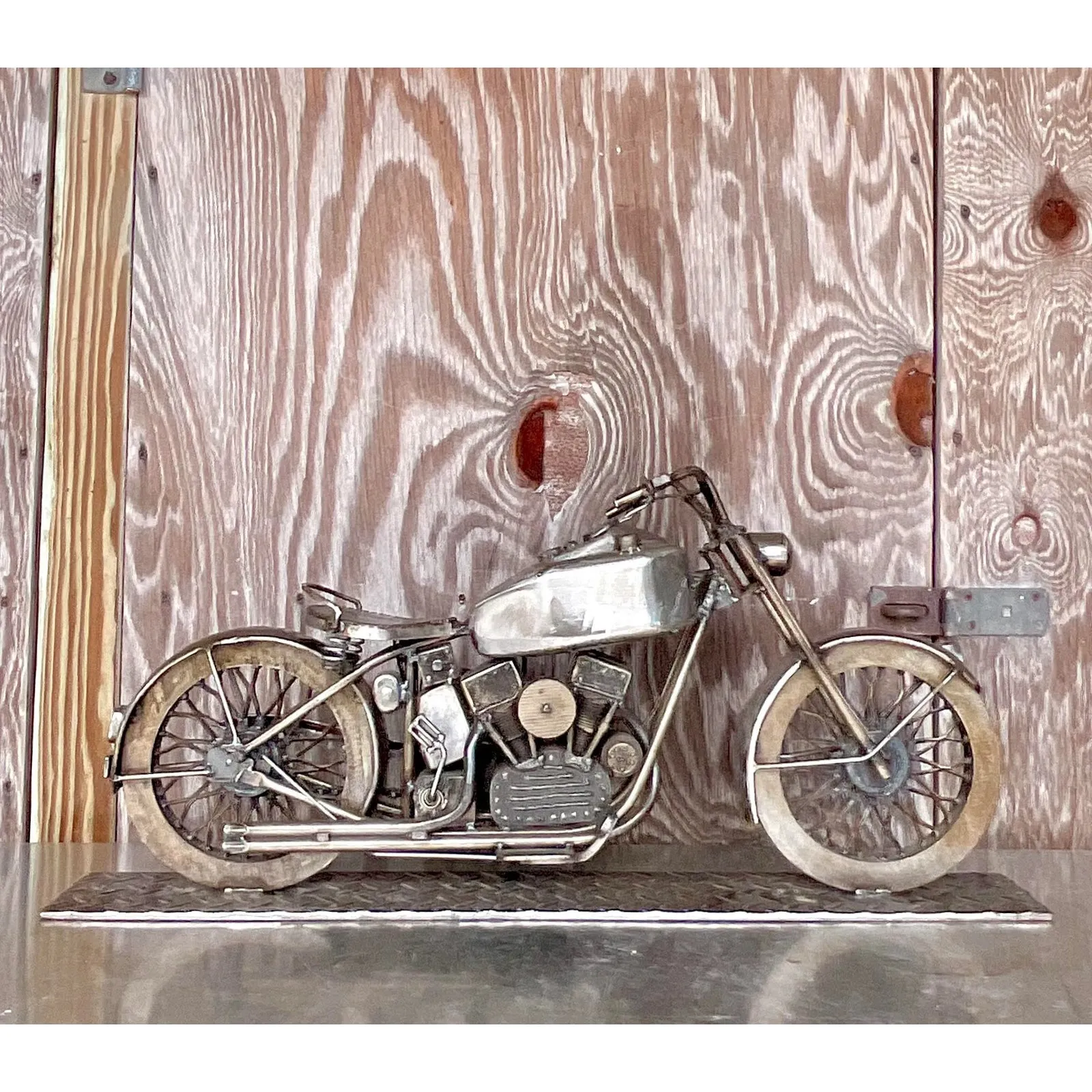 Vintage Motorcycle Sculpture — additional photo 2