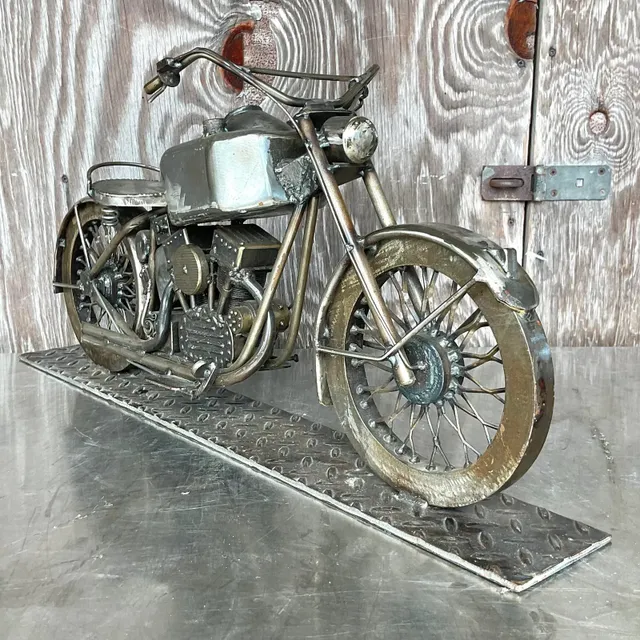 Vintage Motorcycle Sculpture — additional photo 3
