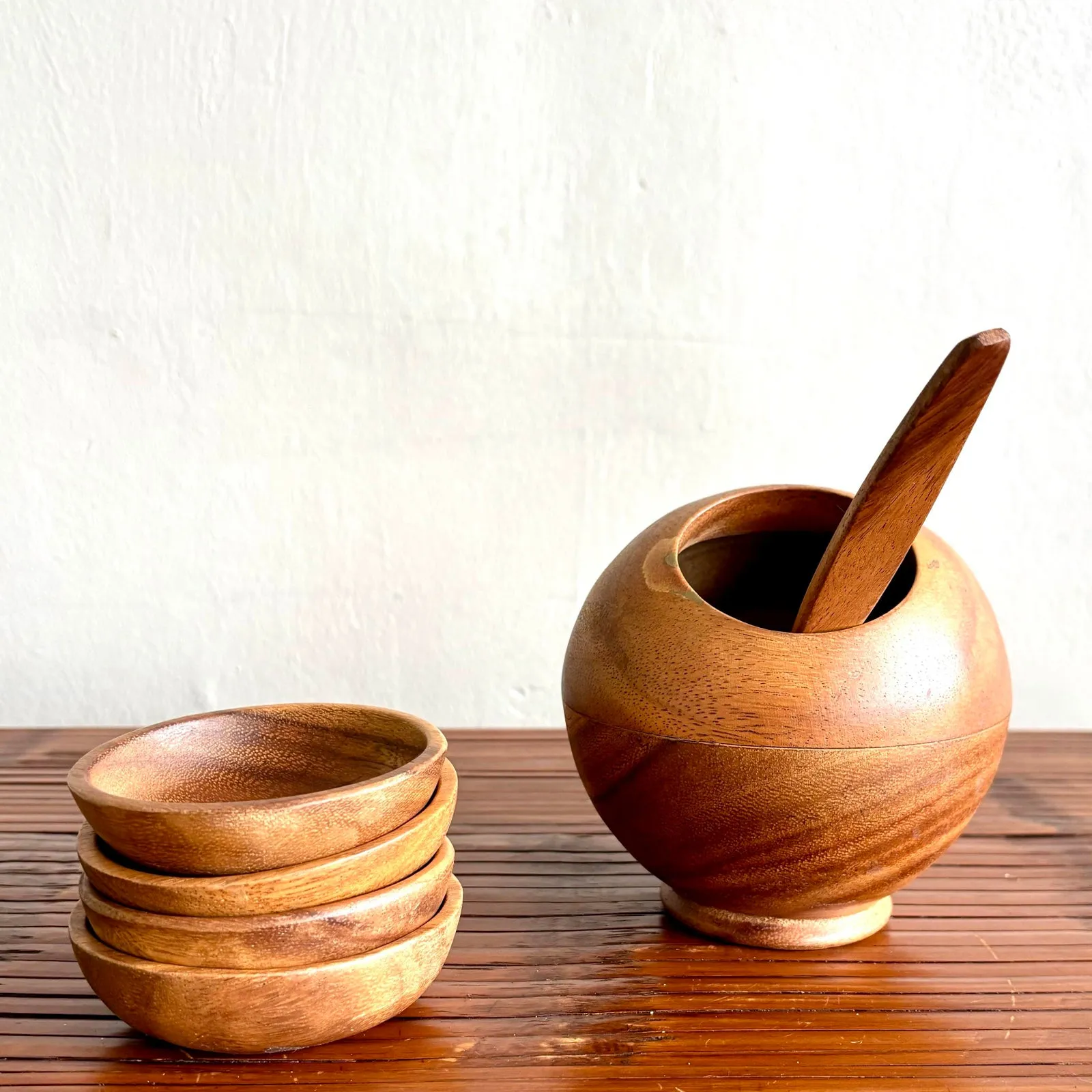 Vintage Boho Chic Wood Serving Set- 6 Pieces — additional photo 3