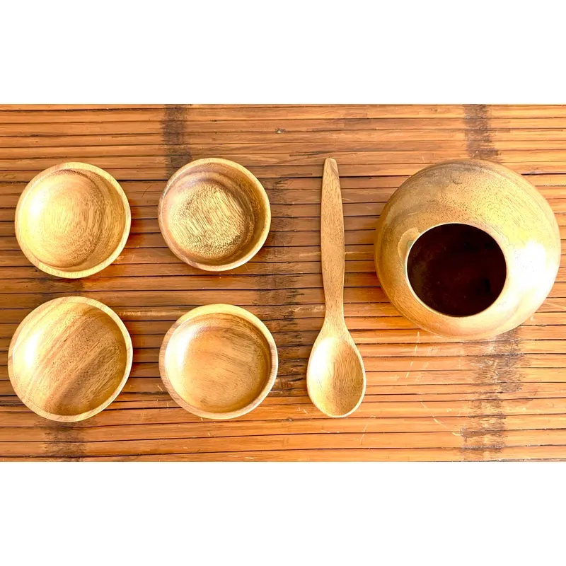 Vintage Boho Chic Wood Serving Set- 6 Pieces — additional photo 2