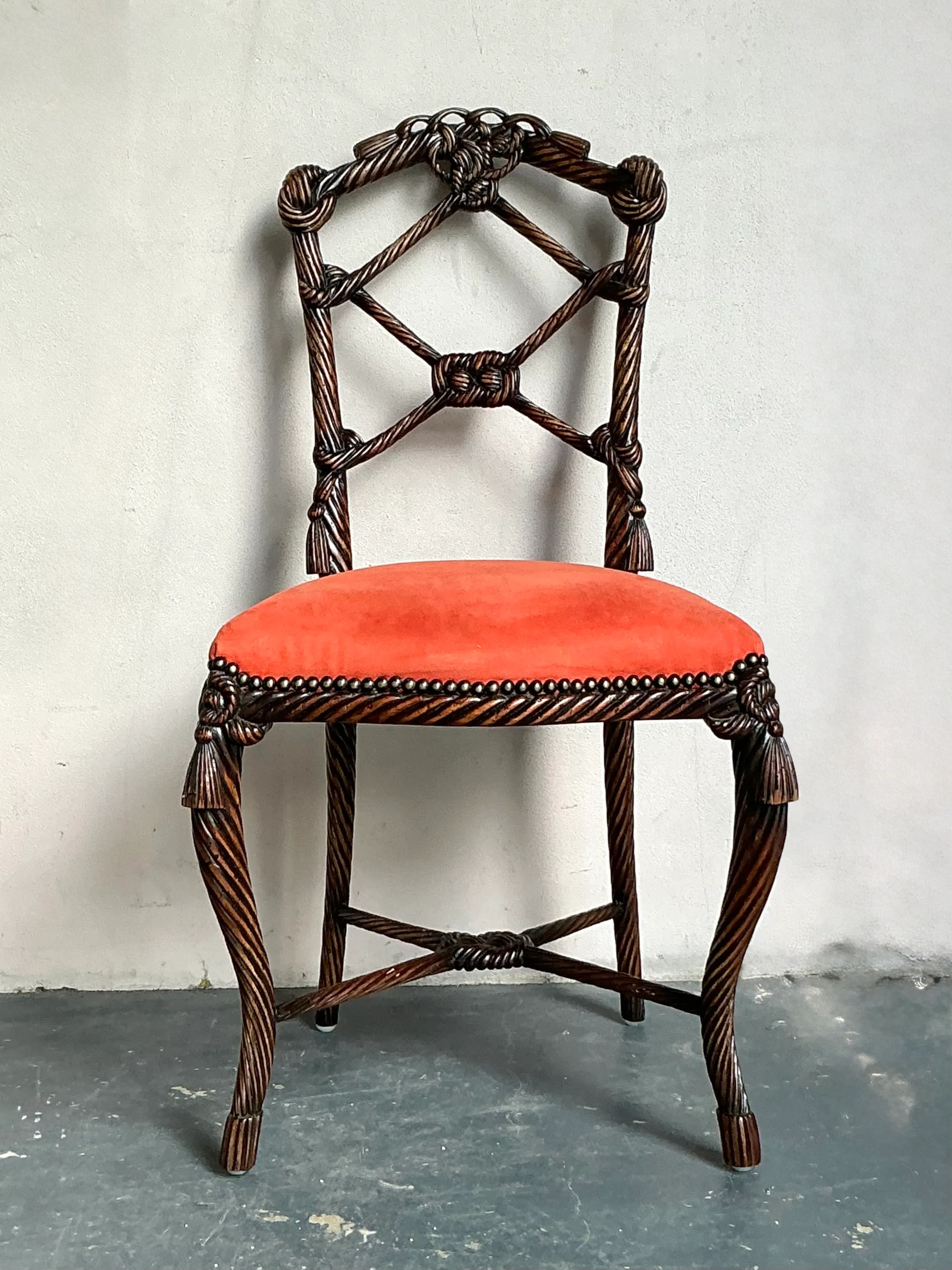 Vintage Regency Rope And Knot Side Chair — additional photo 7