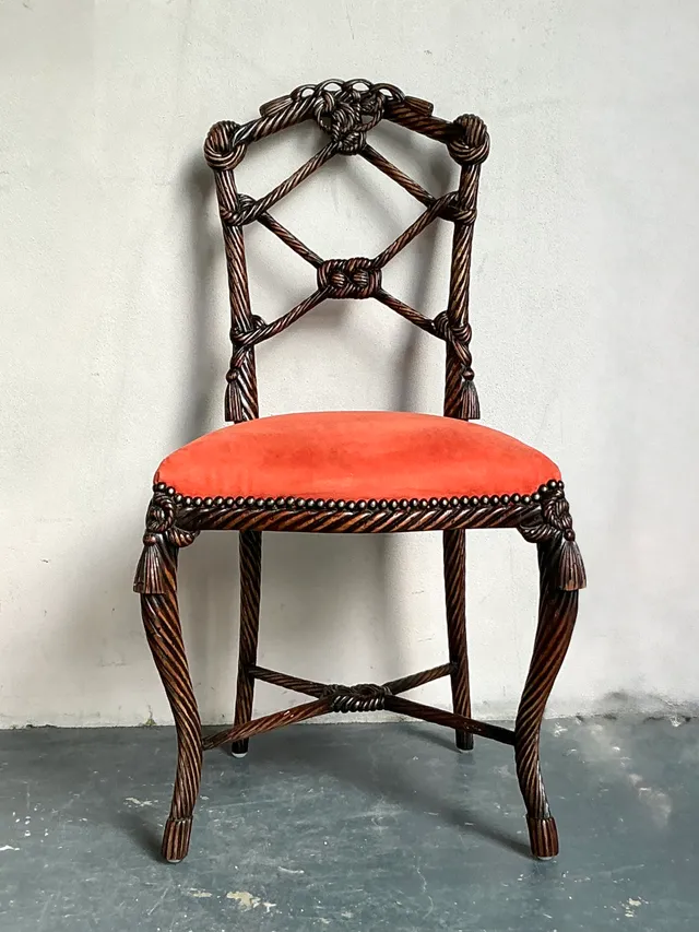 Vintage Regency Rope And Knot Side Chair — additional photo 7