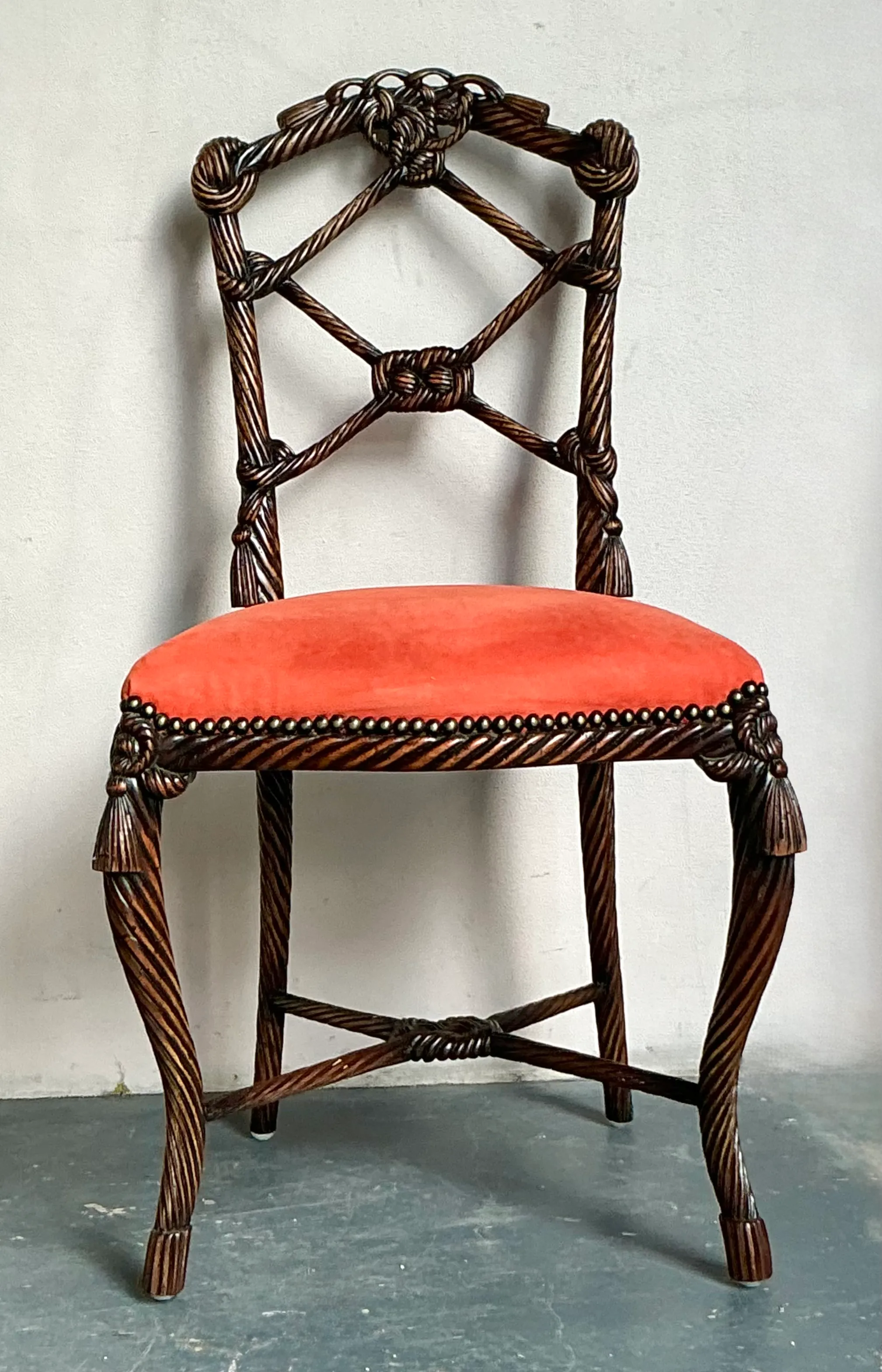 Vintage Regency Rope And Knot Side Chair — additional photo 1
