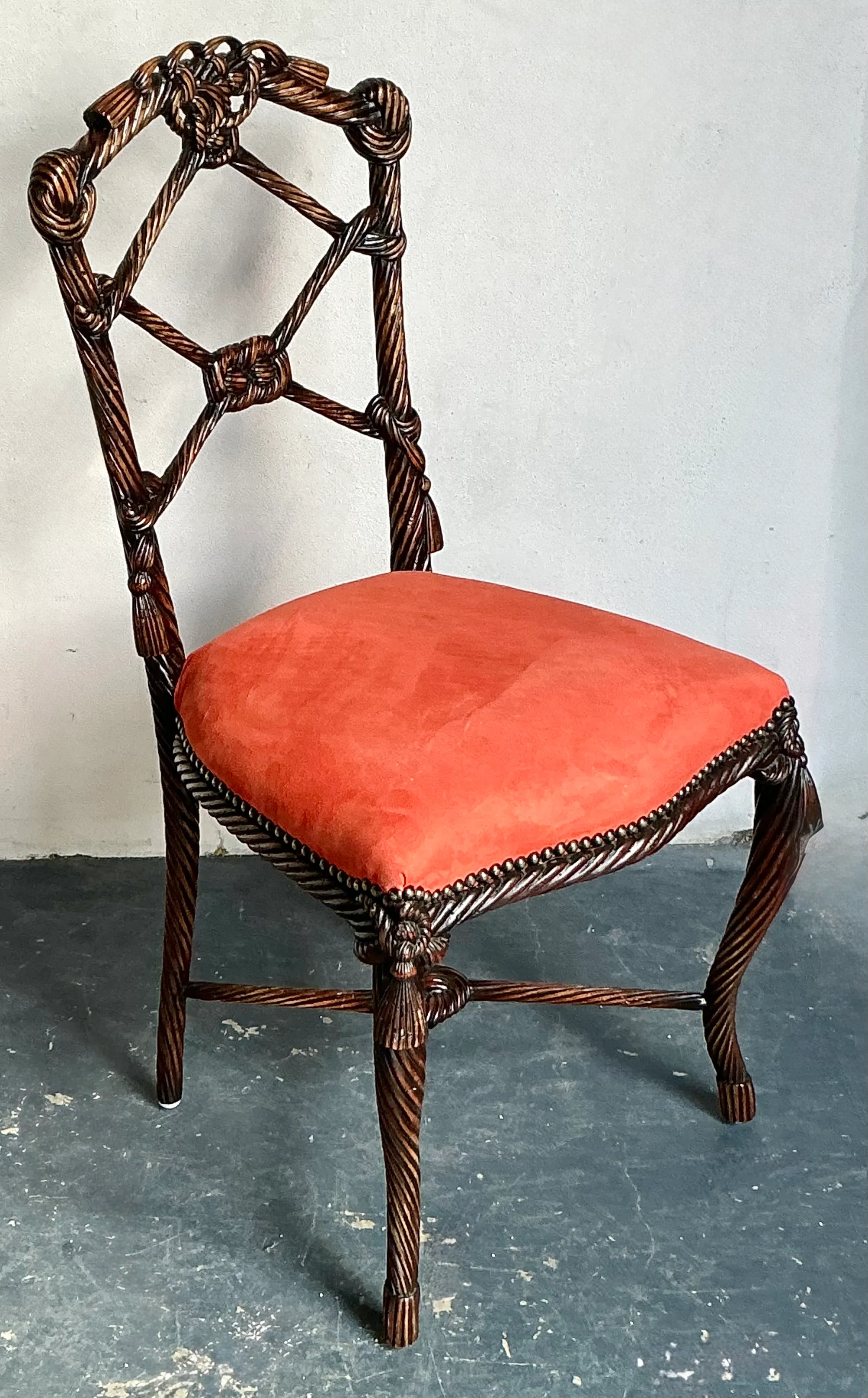 Vintage Regency Rope And Knot Side Chair — additional photo 2