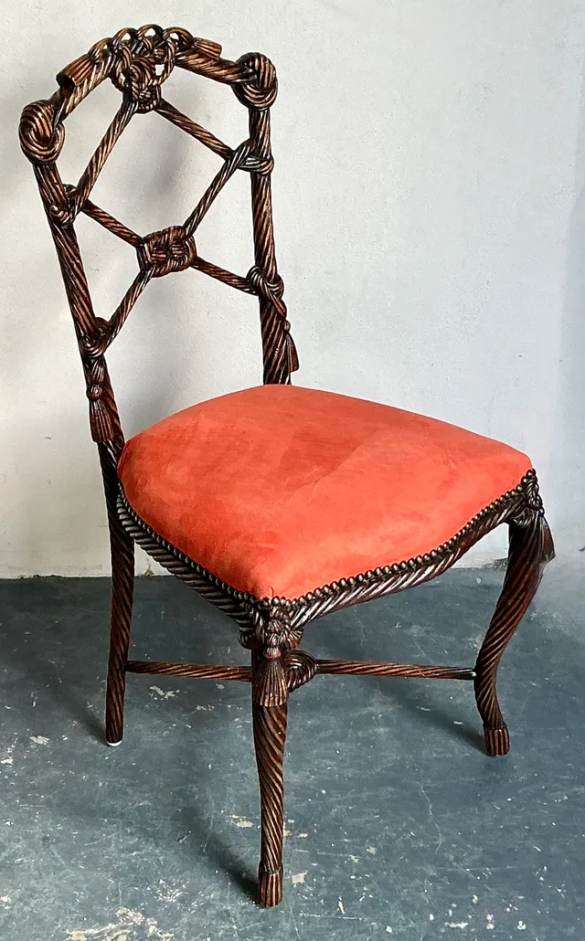 Vintage Regency Rope And Knot Side Chair — additional photo 2