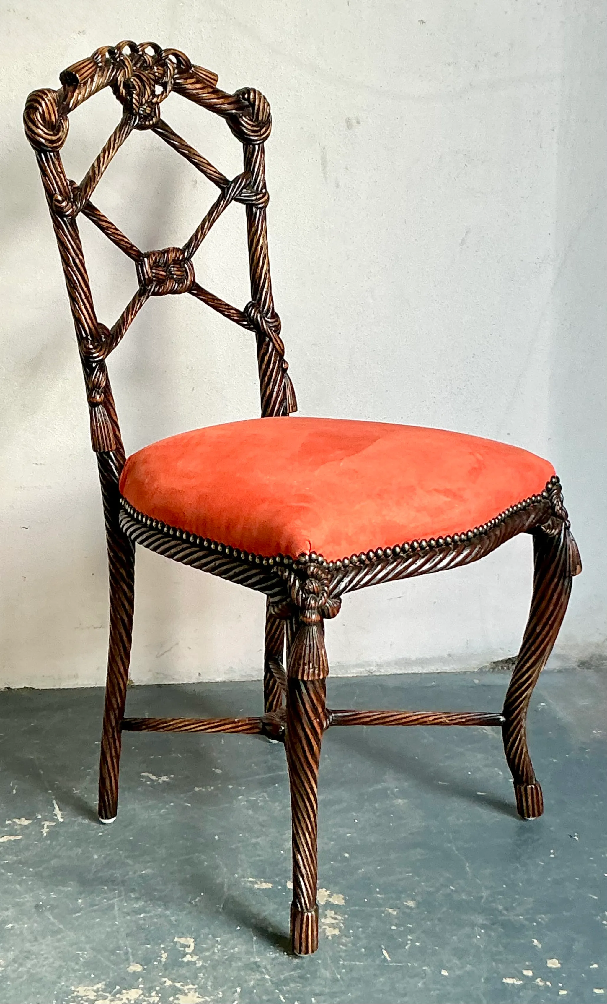 Vintage Regency Rope And Knot Side Chair — additional photo 3