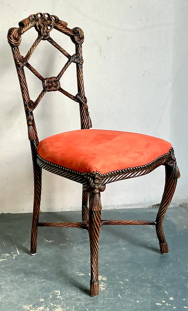 Vintage Regency Rope And Knot Side Chair — additional photo 3