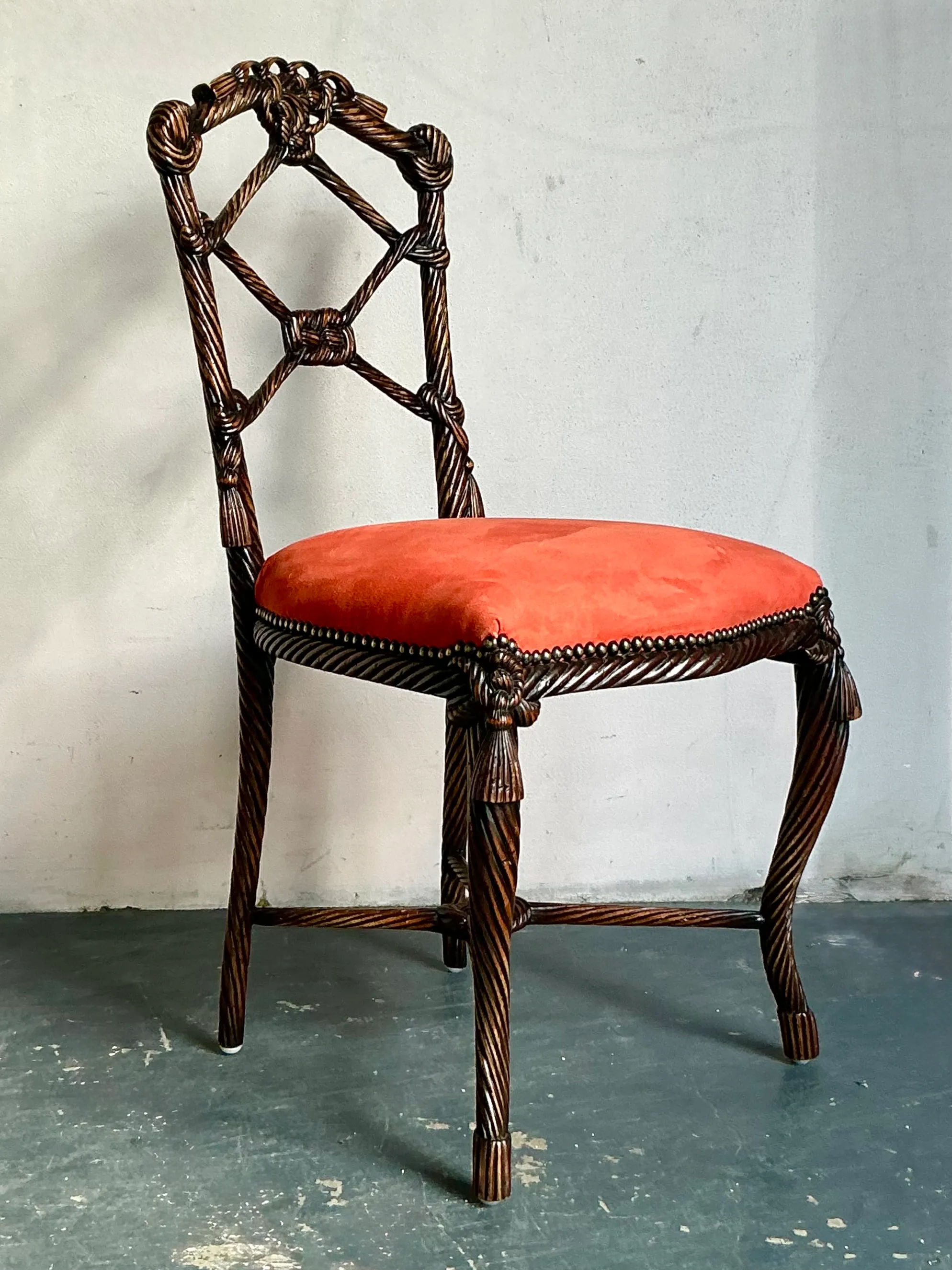 Vintage Regency Rope And Knot Side Chair — additional photo 4