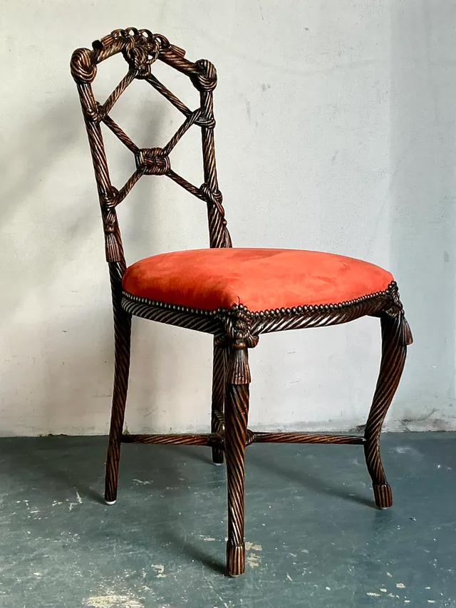 Vintage Regency Rope And Knot Side Chair — additional photo 4