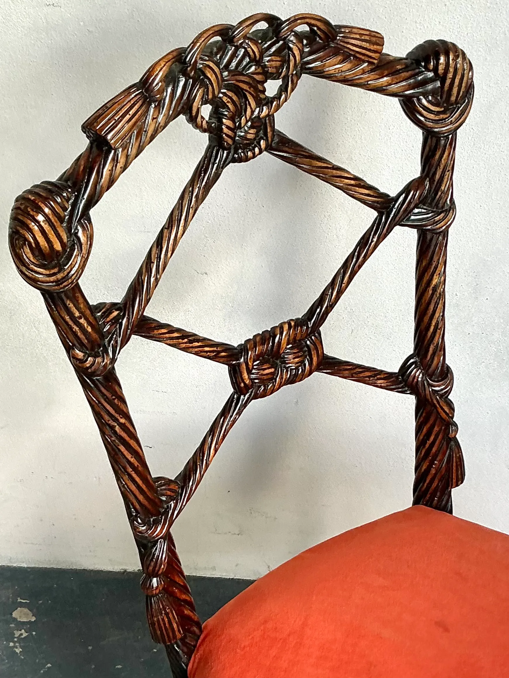 Vintage Regency Rope And Knot Side Chair — additional photo 5