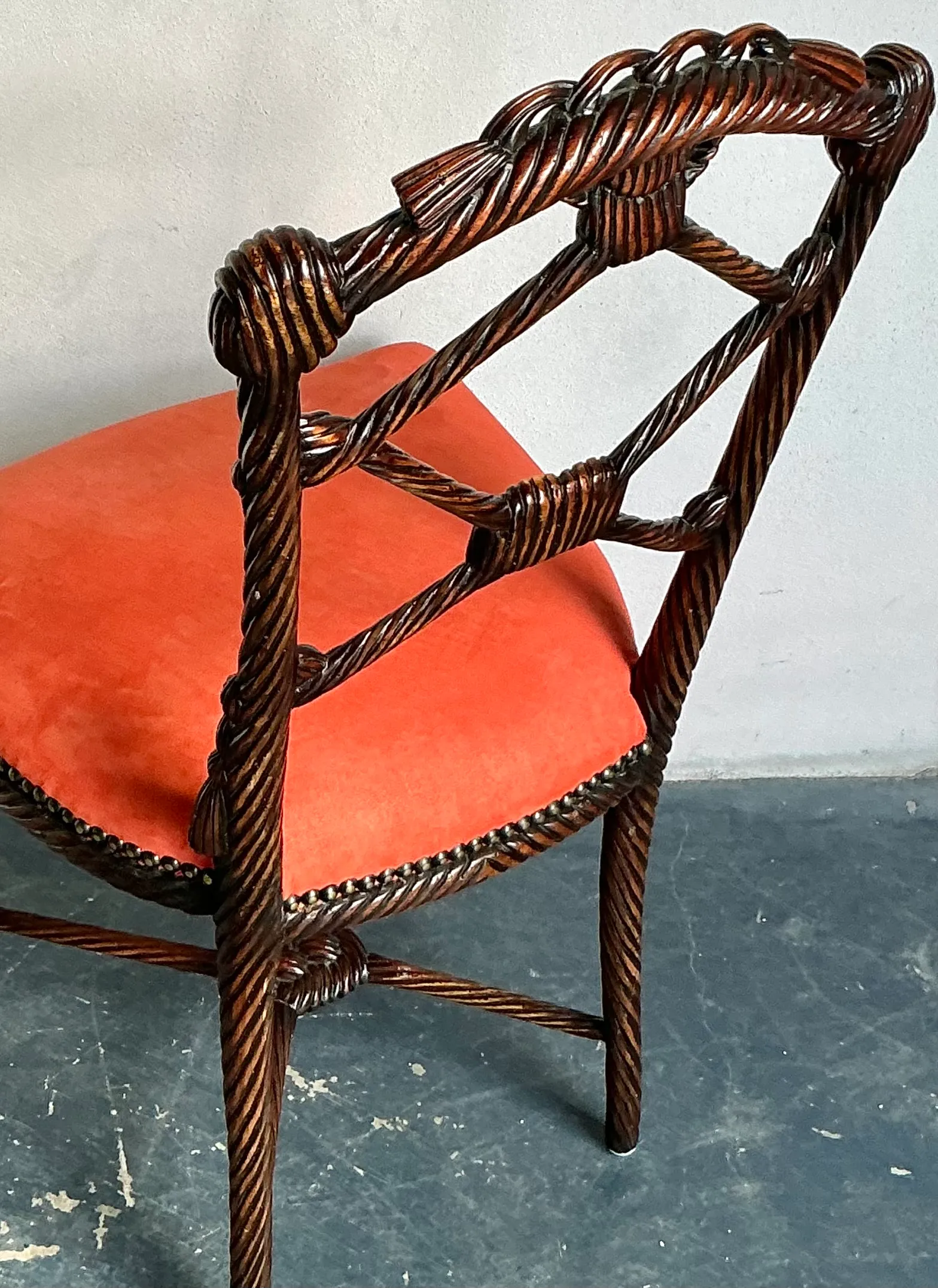 Vintage Regency Rope And Knot Side Chair — additional photo 6