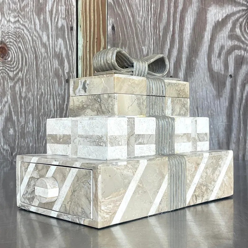Vintage Boho Tessellated Stone Box — additional photo 2