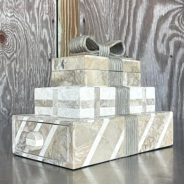 Vintage Boho Tessellated Stone Box — additional photo 3