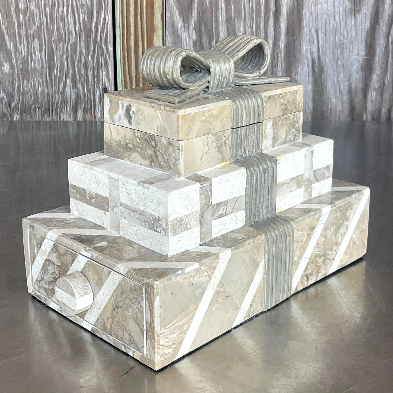 Vintage Boho Tessellated Stone Box — additional photo 2