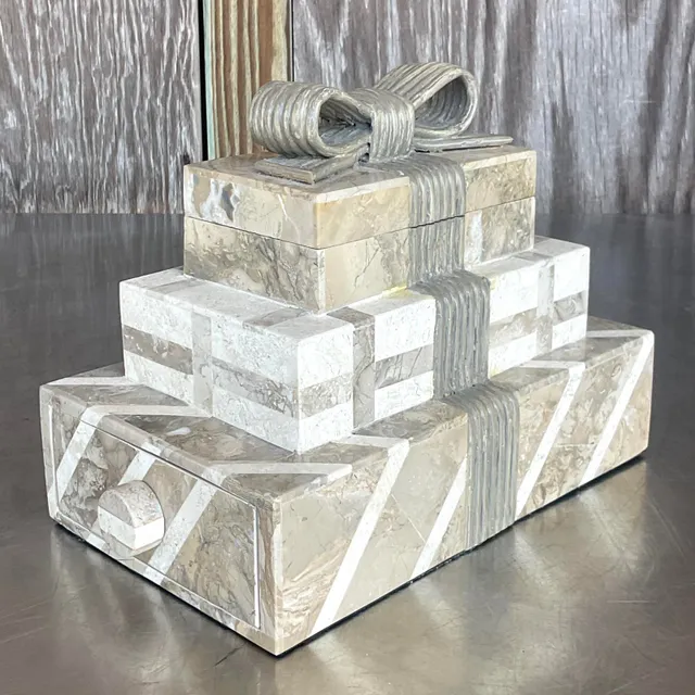 Vintage Boho Tessellated Stone Box — additional photo 2