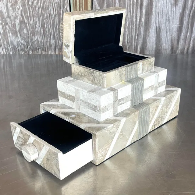 Vintage Boho Tessellated Stone Box — additional photo 7