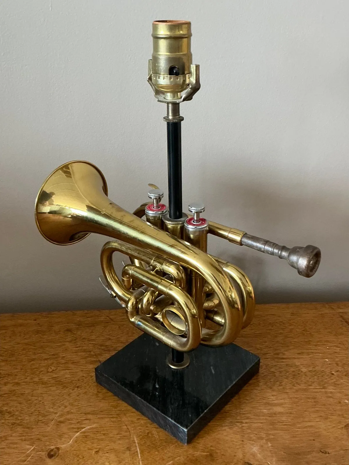 Vintage Boho Original Trumpet Lamp - Top view