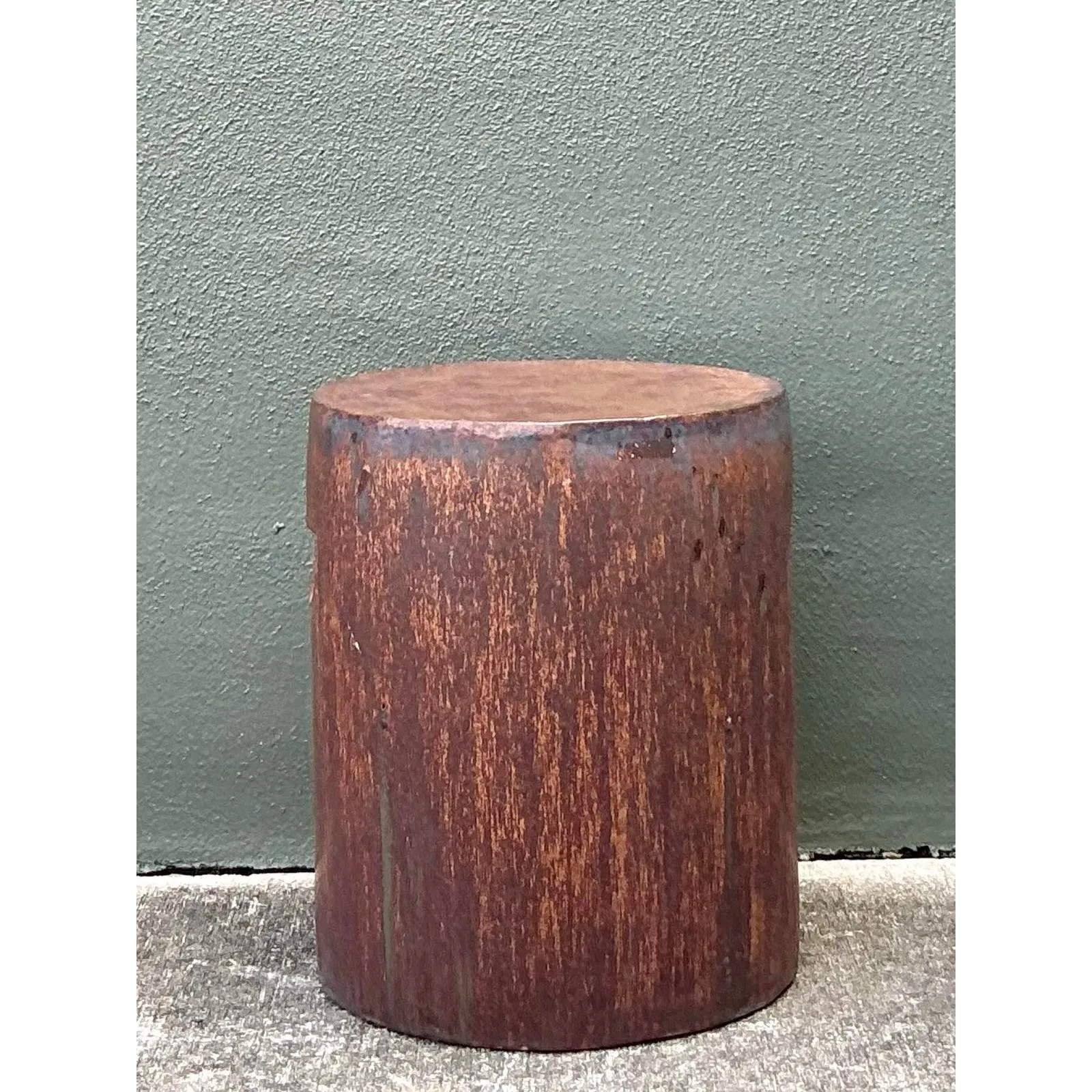 Vintage Boho Matte Glaze Low Stool
