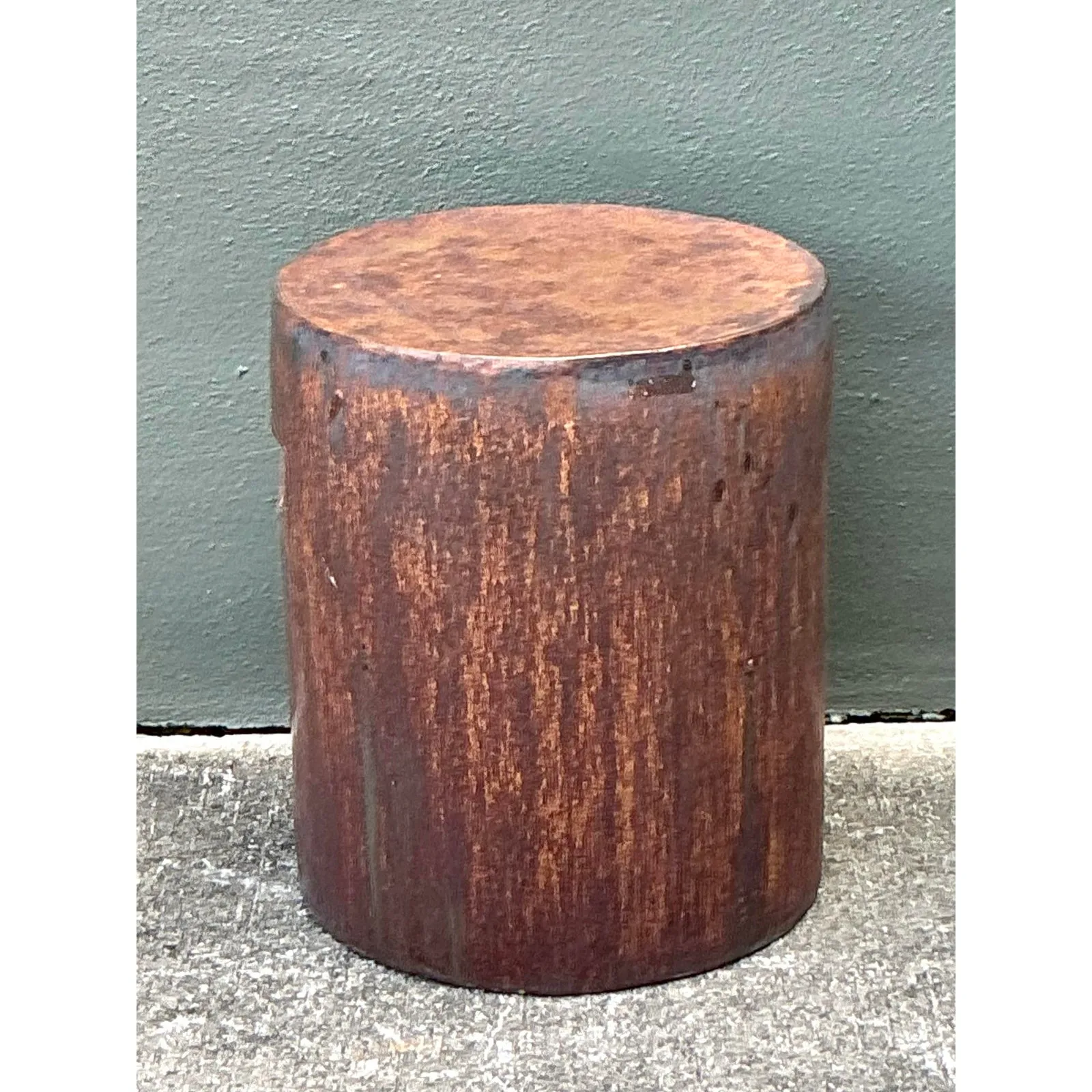 Vintage Boho Matte Glaze Low Stool — additional photo 1