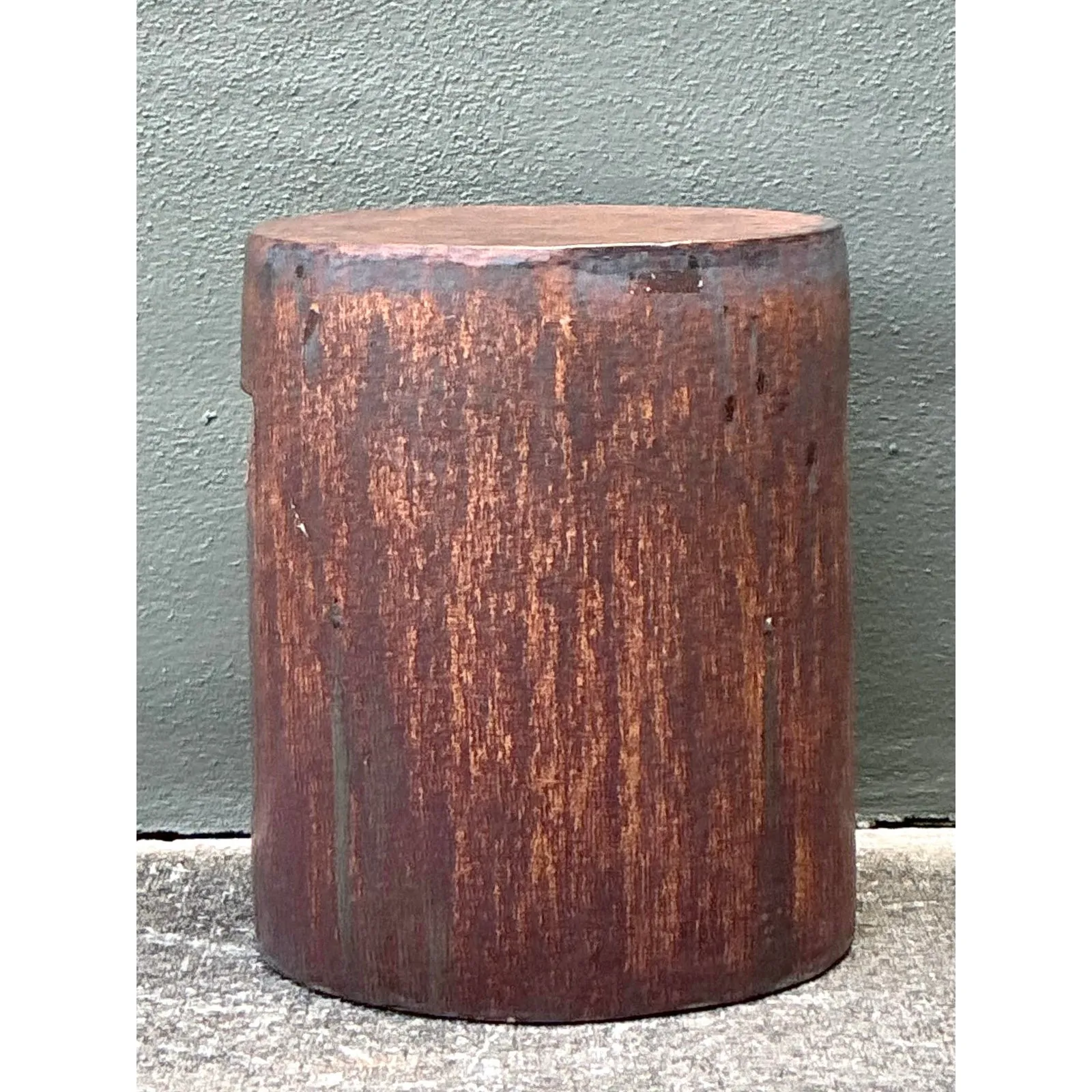 Vintage Boho Matte Glaze Low Stool — additional photo 2