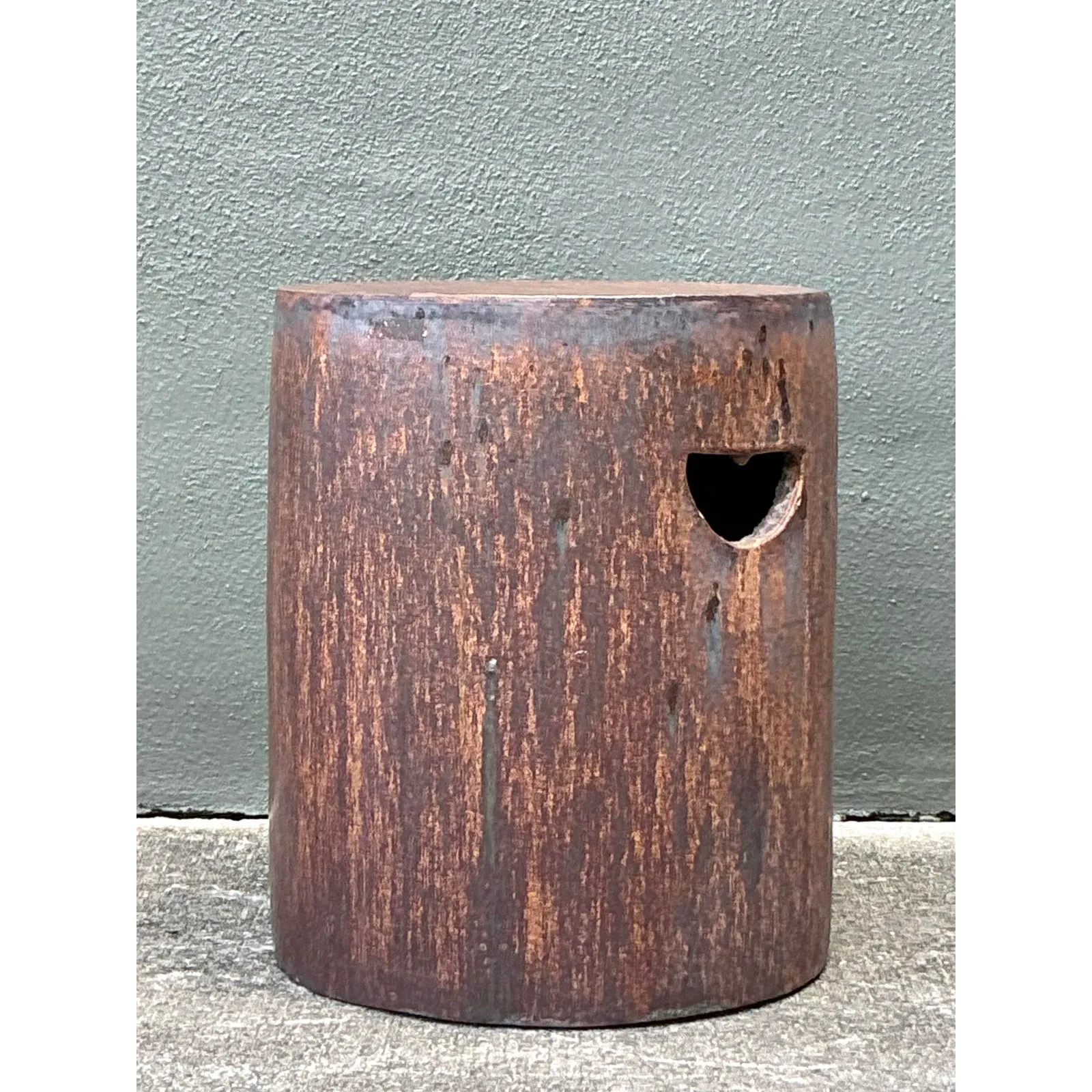 Vintage Boho Matte Glaze Low Stool — additional photo 5