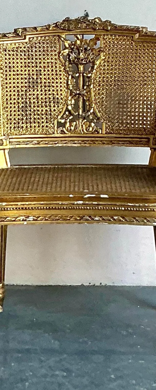 Vintage Regency Gilt Caned Chair