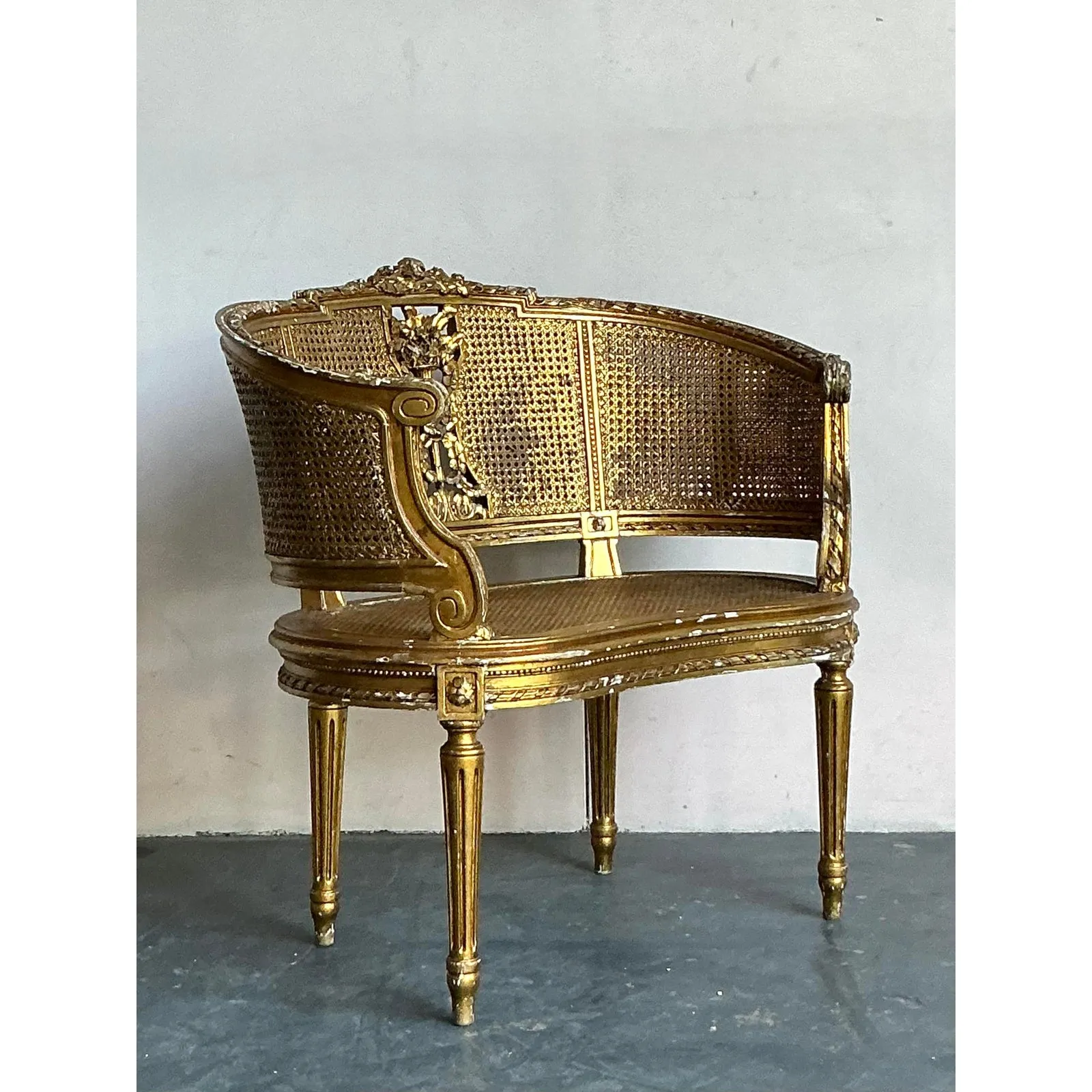 Vintage Regency Gilt Caned Chair — additional photo 2
