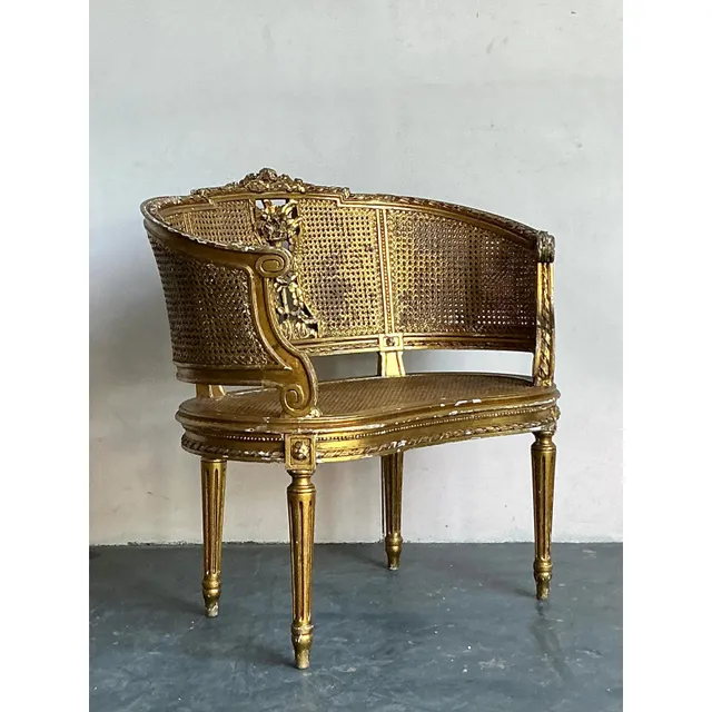 Vintage Regency Gilt Caned Chair — additional photo 2