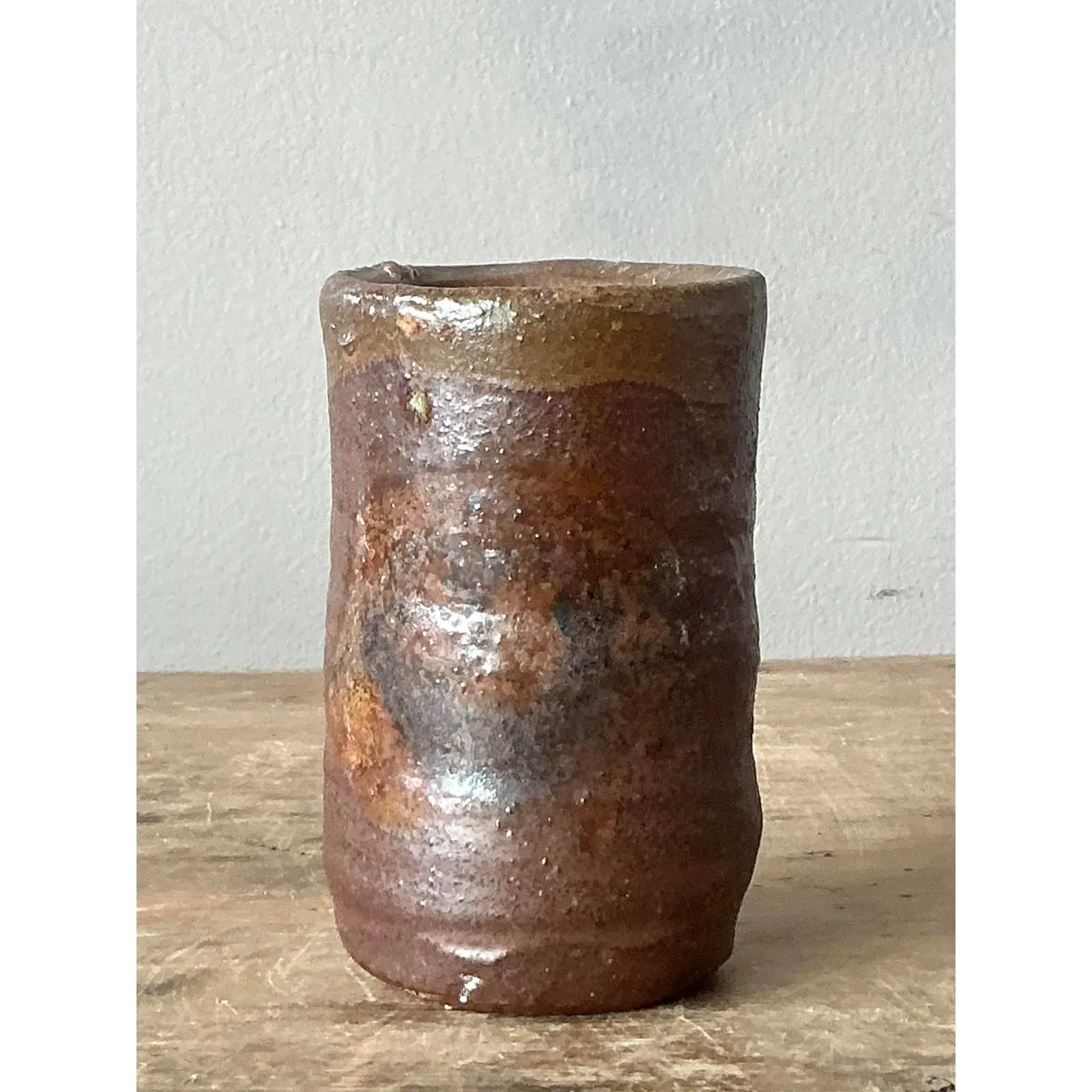 Vintage Boho Studio Pottery Vase - Ceramic, 2.5W x 4H — additional photo 1