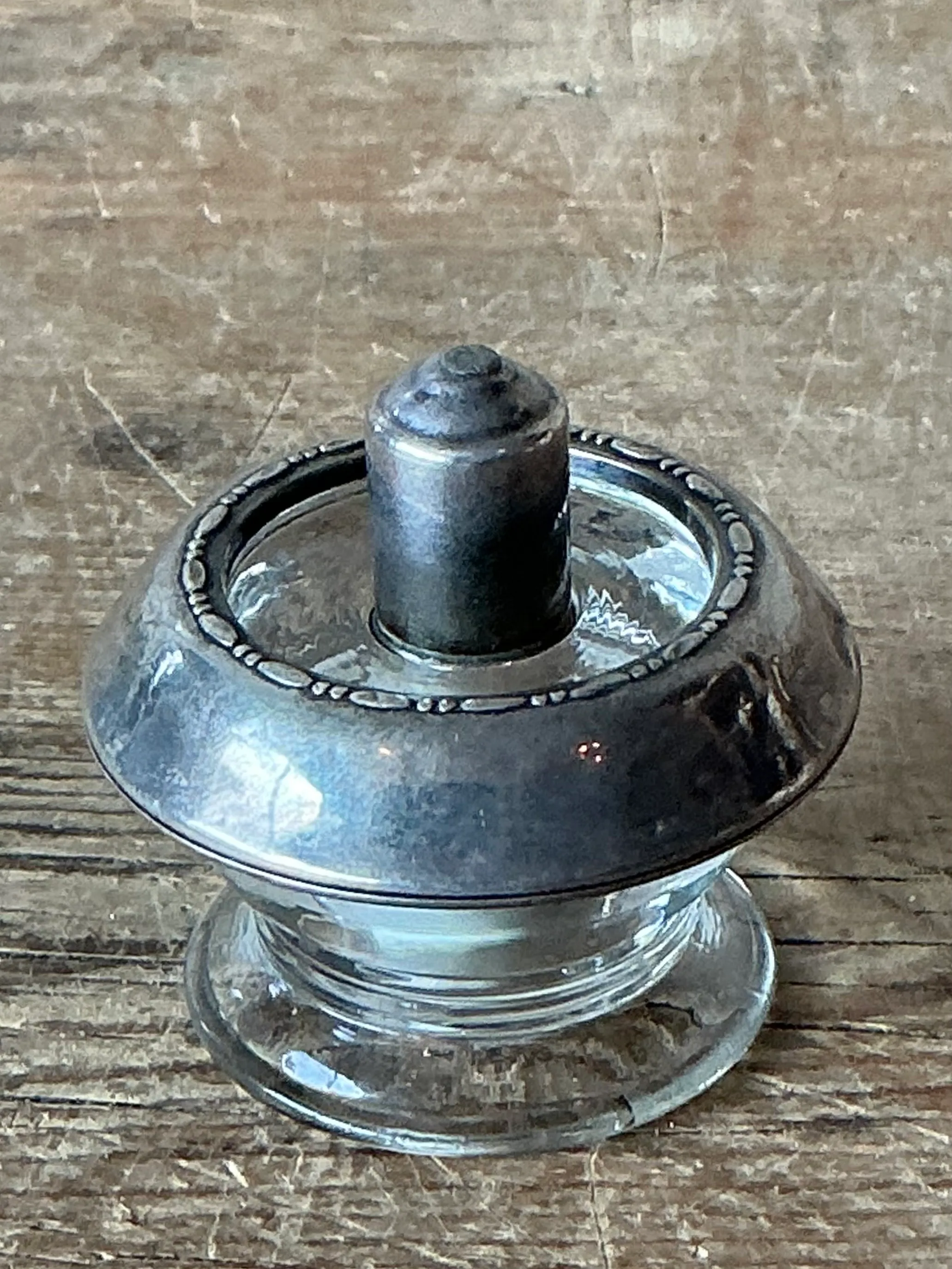 Vintage Boho Sterling Silver & Glass Table Lighter — additional photo 2